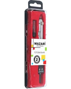 Циркуль Mazari 2 предмета, 130 мм, грифели для циркуля в футляре