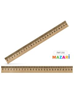 Линейка Mazari деревянная 25см