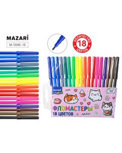 Фломастеры  Mazari 18цв. Котик